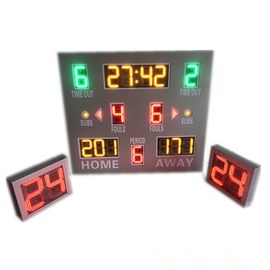 디지털 방식으로 색깔의 3개의 종류에 있는 슛 사이의 시간을 재는 시계를 가진 무선 통제 LED 농구 득점판