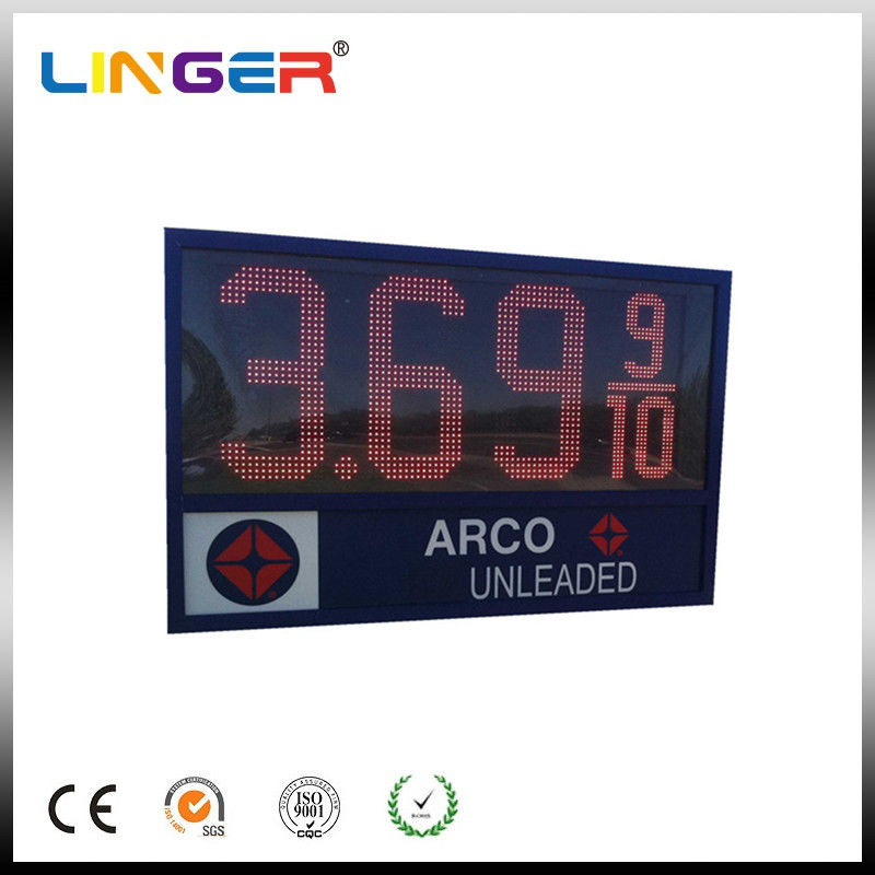 Custom Outdoor LED Gas Price Sign in Red Color With IR Remote Control